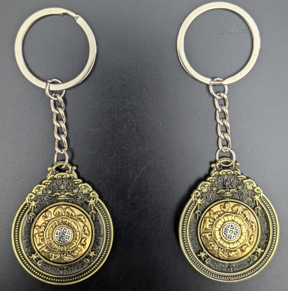 A Pair Of Buddhist Zodiac Sign  Pendant Style Keychains For Couples (Valentines)